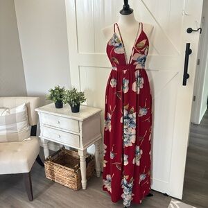 LATISTE Floral Maxi Dress Size S Flowy Boho Whimsical Fairy Romantic Grunge